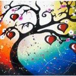 Red Hearts Tree of Life Art..